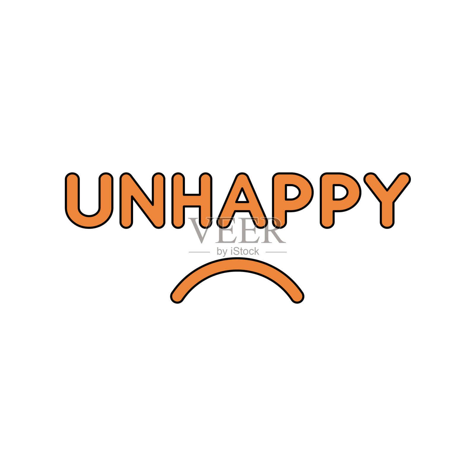 平面设计风格的概念与不愉快的文字插画图片素材