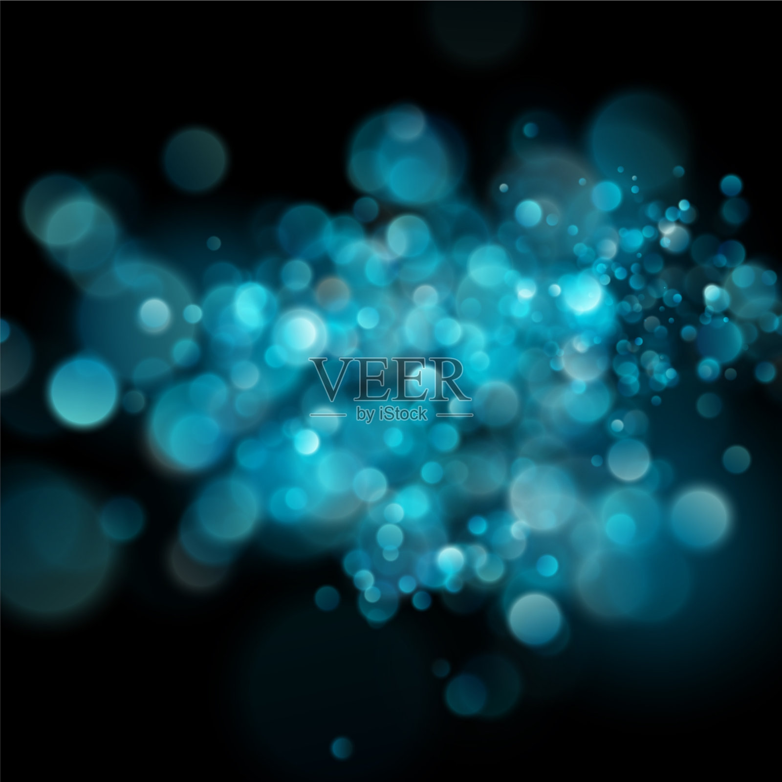 抽象散焦圆形蓝色散焦在暗上插画图片素材