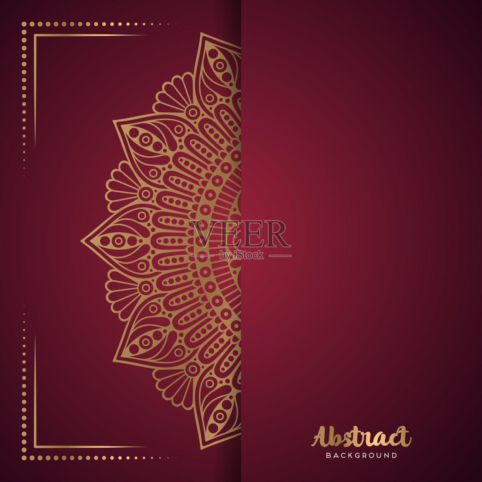 金色背景与曼陀罗插画图片素材