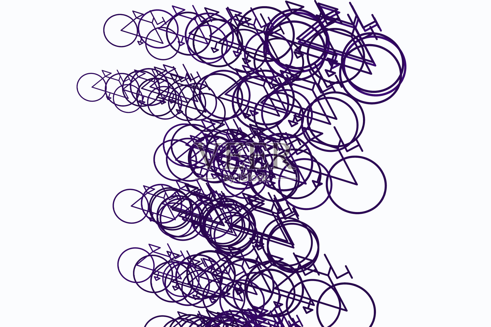 抽象概念手绘自行车轮廓设计元素图片