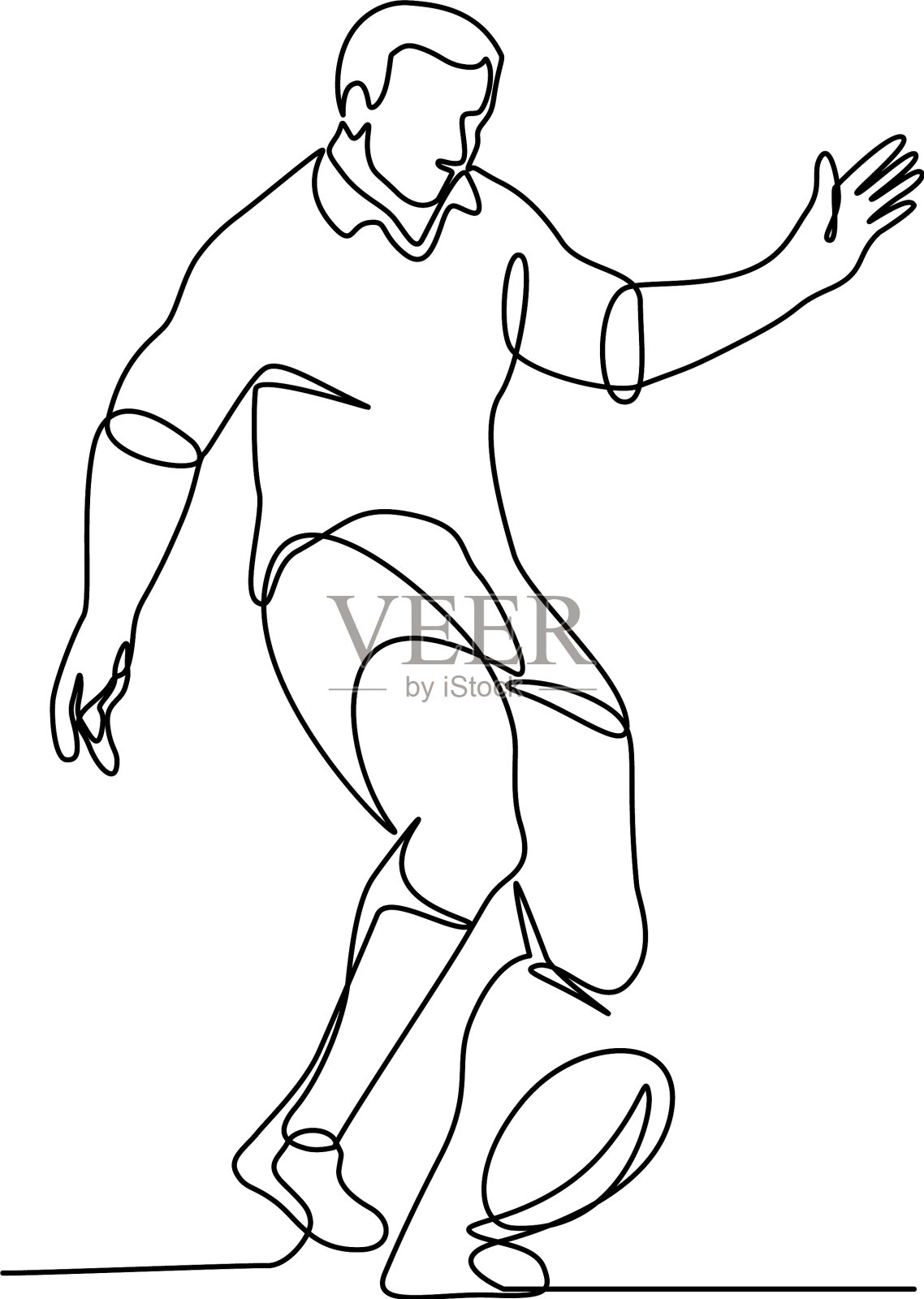 橄榄球运动员踢连续的线设计元素图片