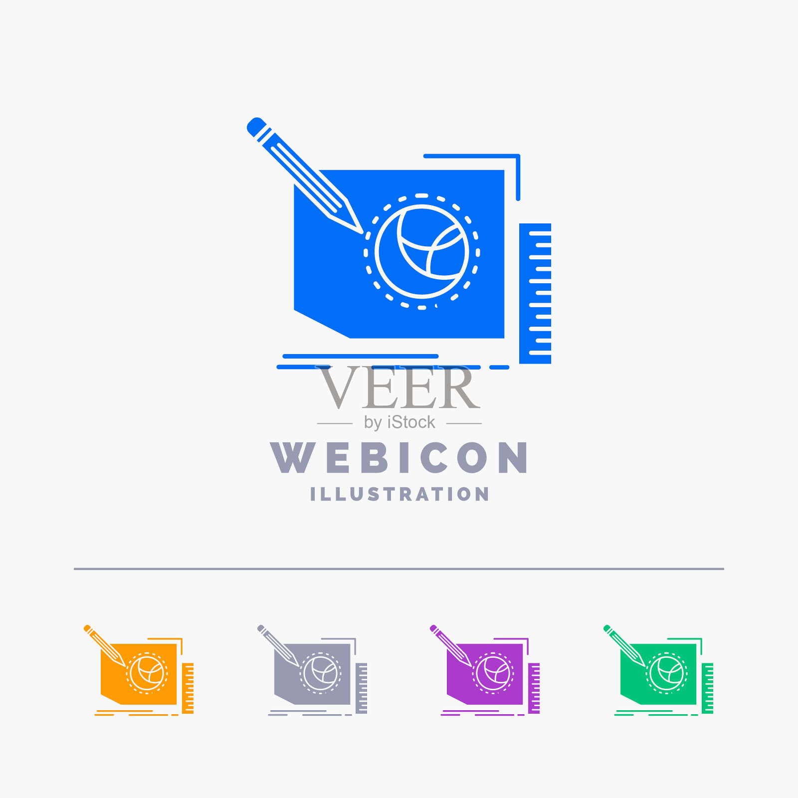 内容设计框架页面文字5色字形网页插画图片素材