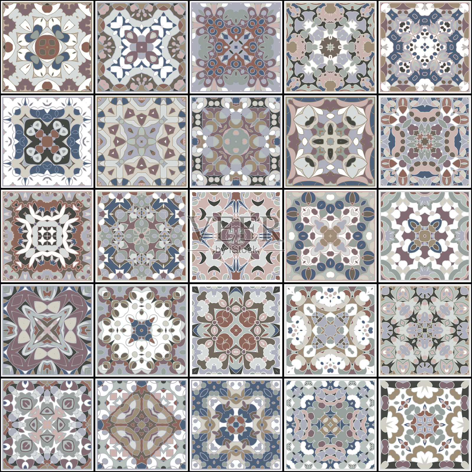 瓷砖收藏插画图片素材