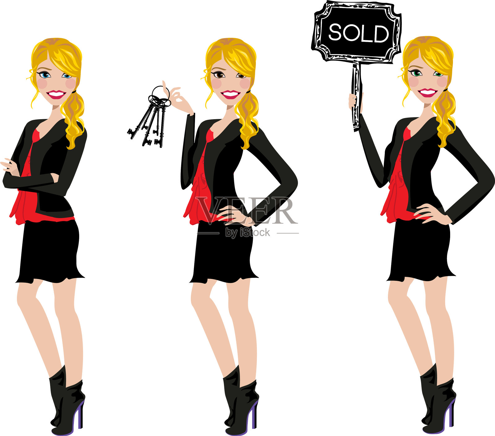 房地产经纪人插画图片素材