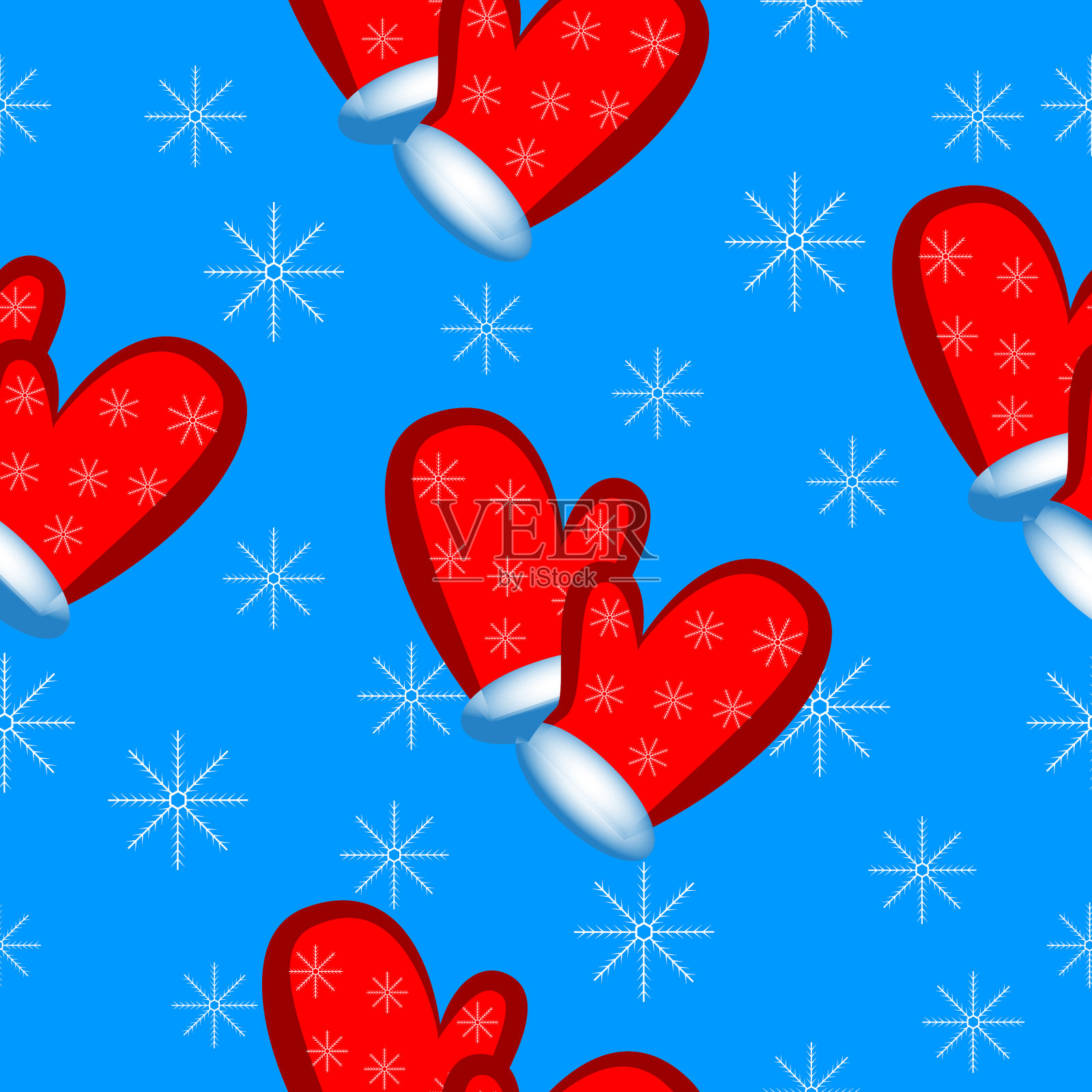 一副无缝图案的手套和插画图片素材