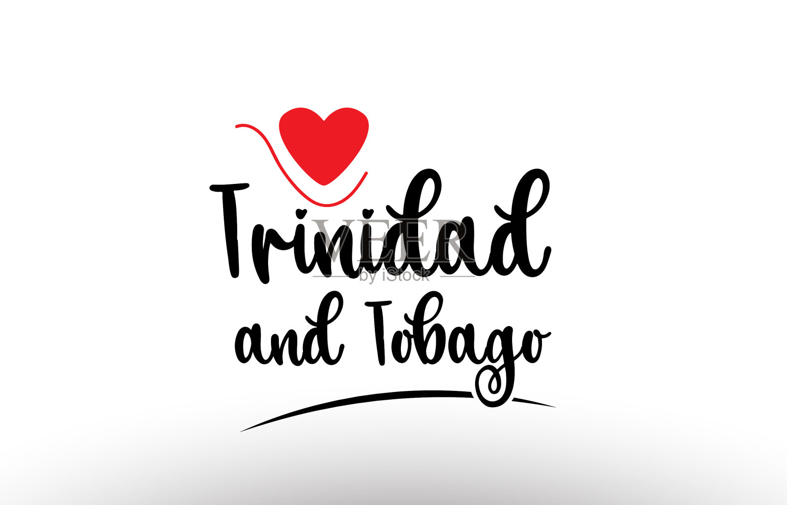 特立尼达和多巴哥国家文字排版标志插画图片素材