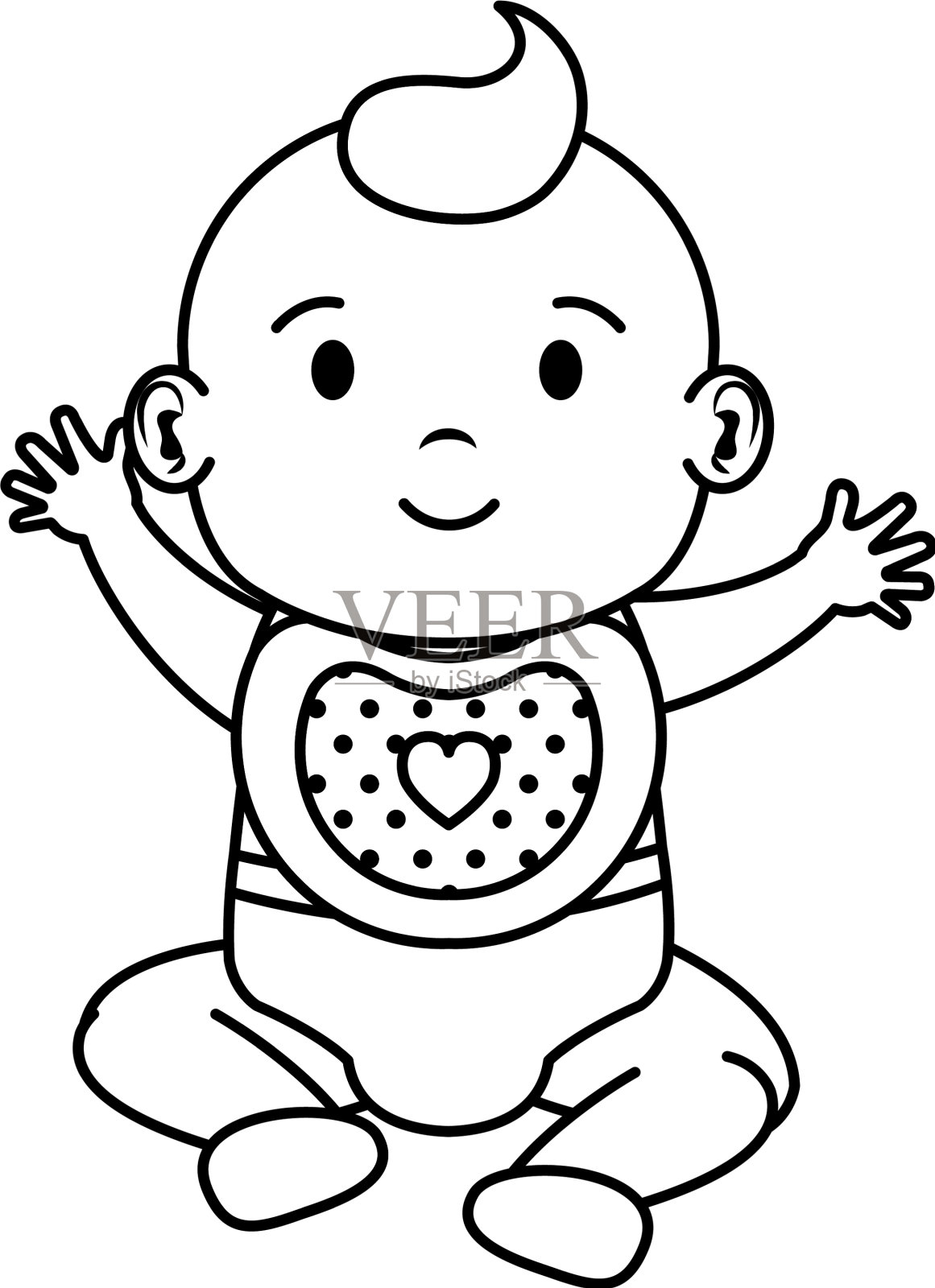 可爱的小女孩宝宝的性格设计元素图片