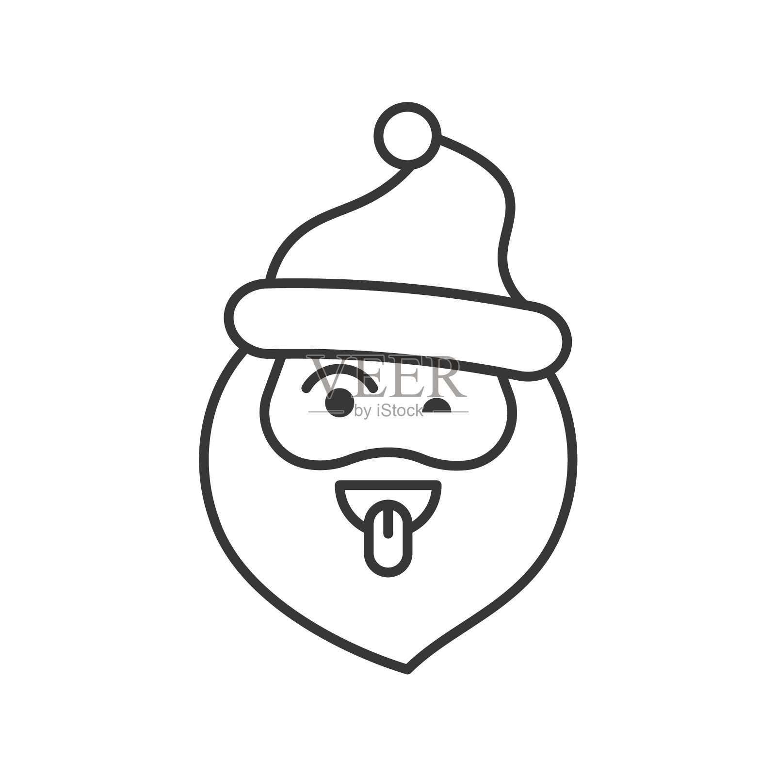 可爱的圣诞老人表情线设计设计元素图片