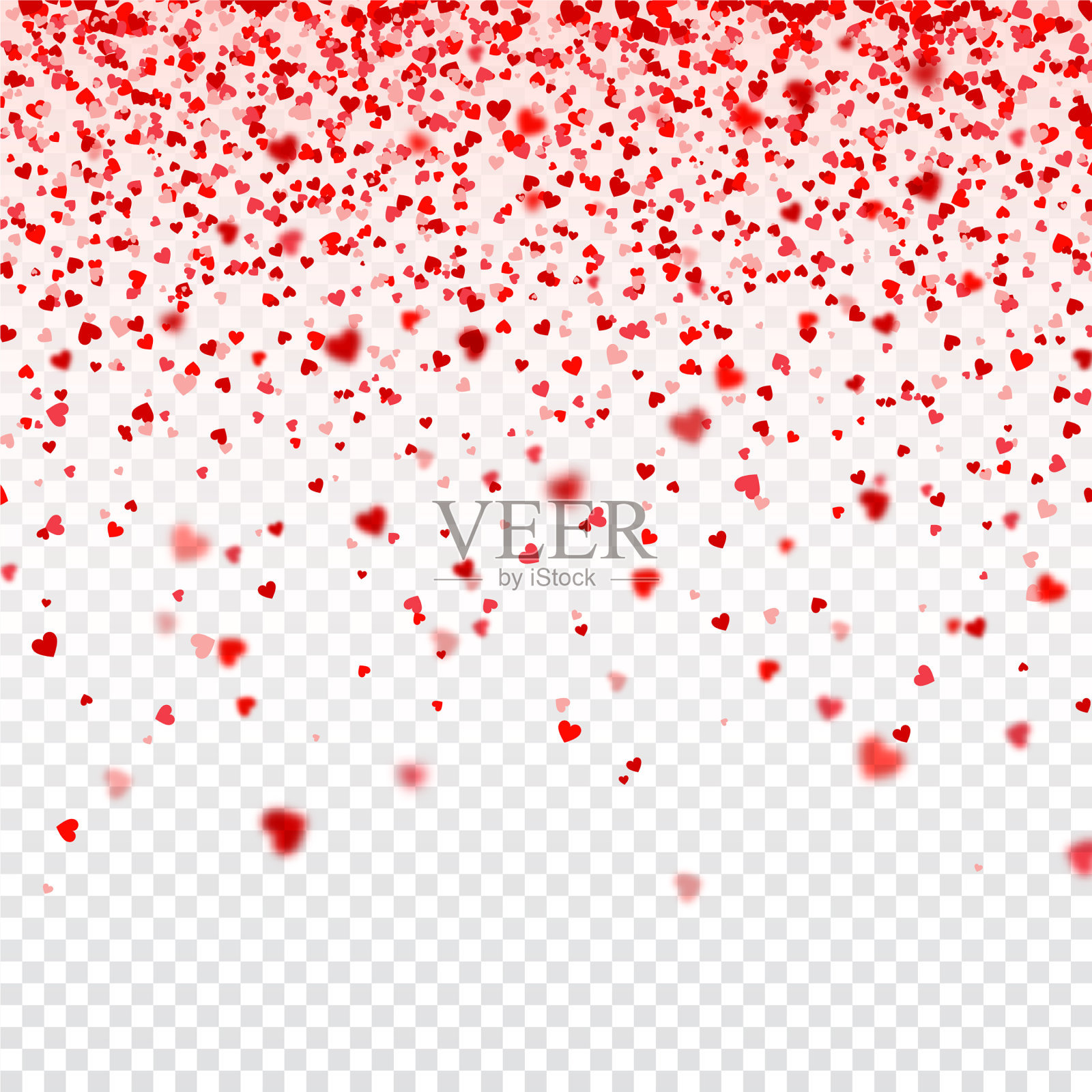 情人节落红迷离心白插画图片素材