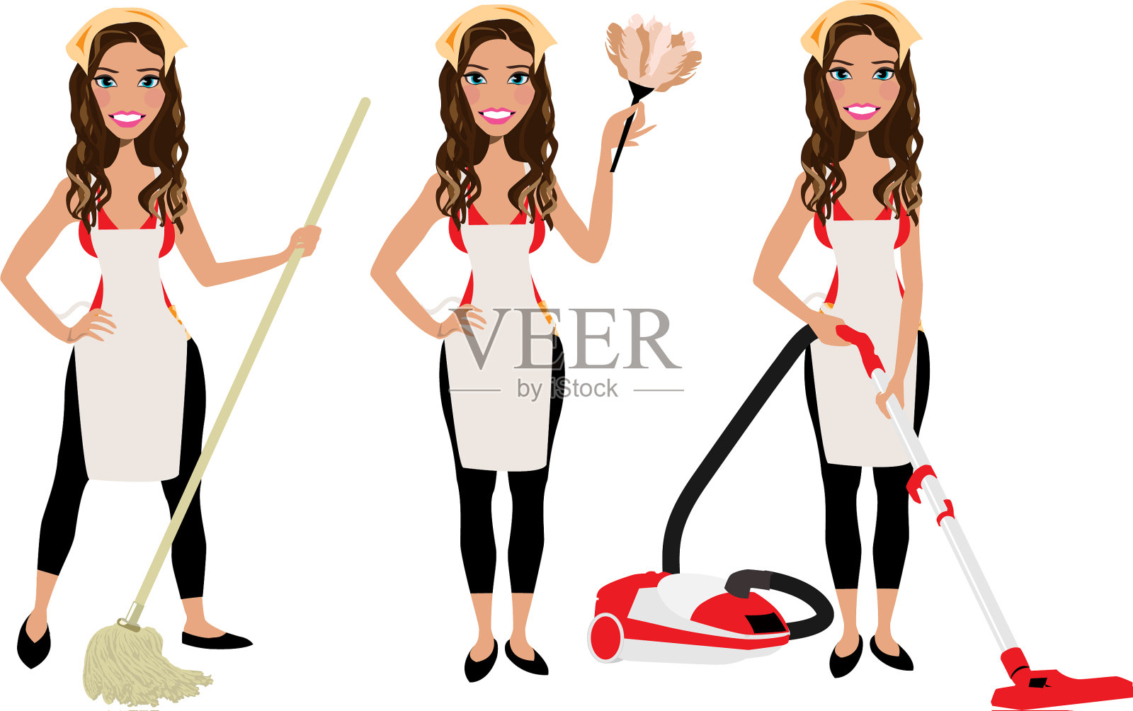 清洁女神插画图片素材