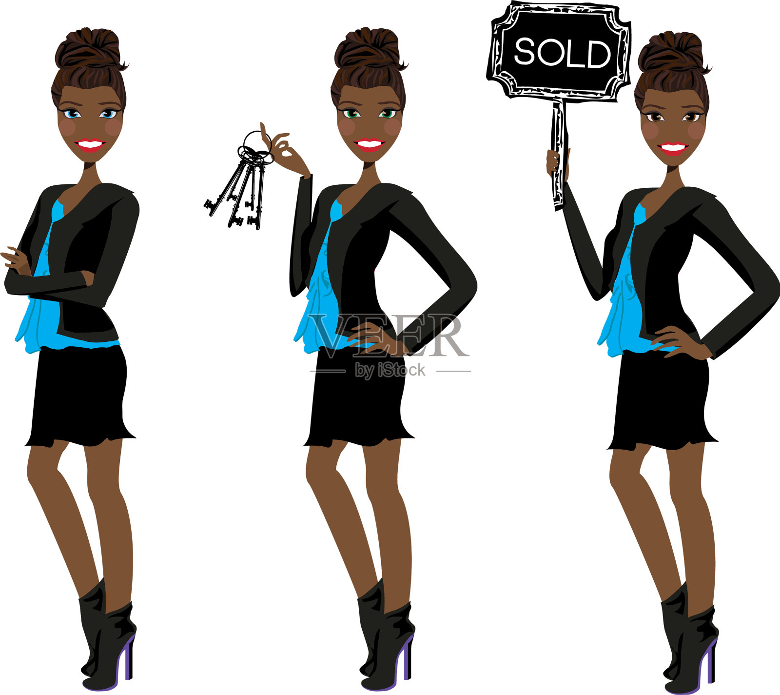 房地产经纪人插画图片素材