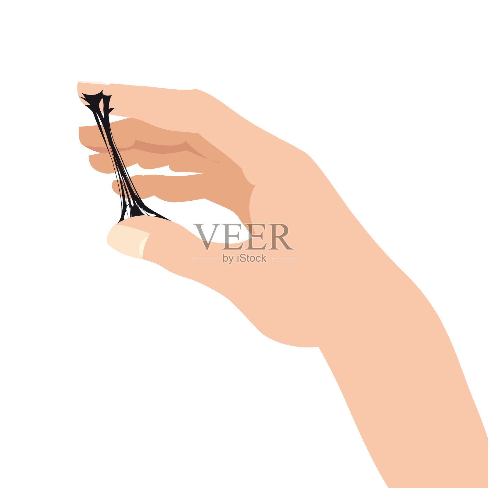 黏糊糊的东西被手粘住了设计元素图片