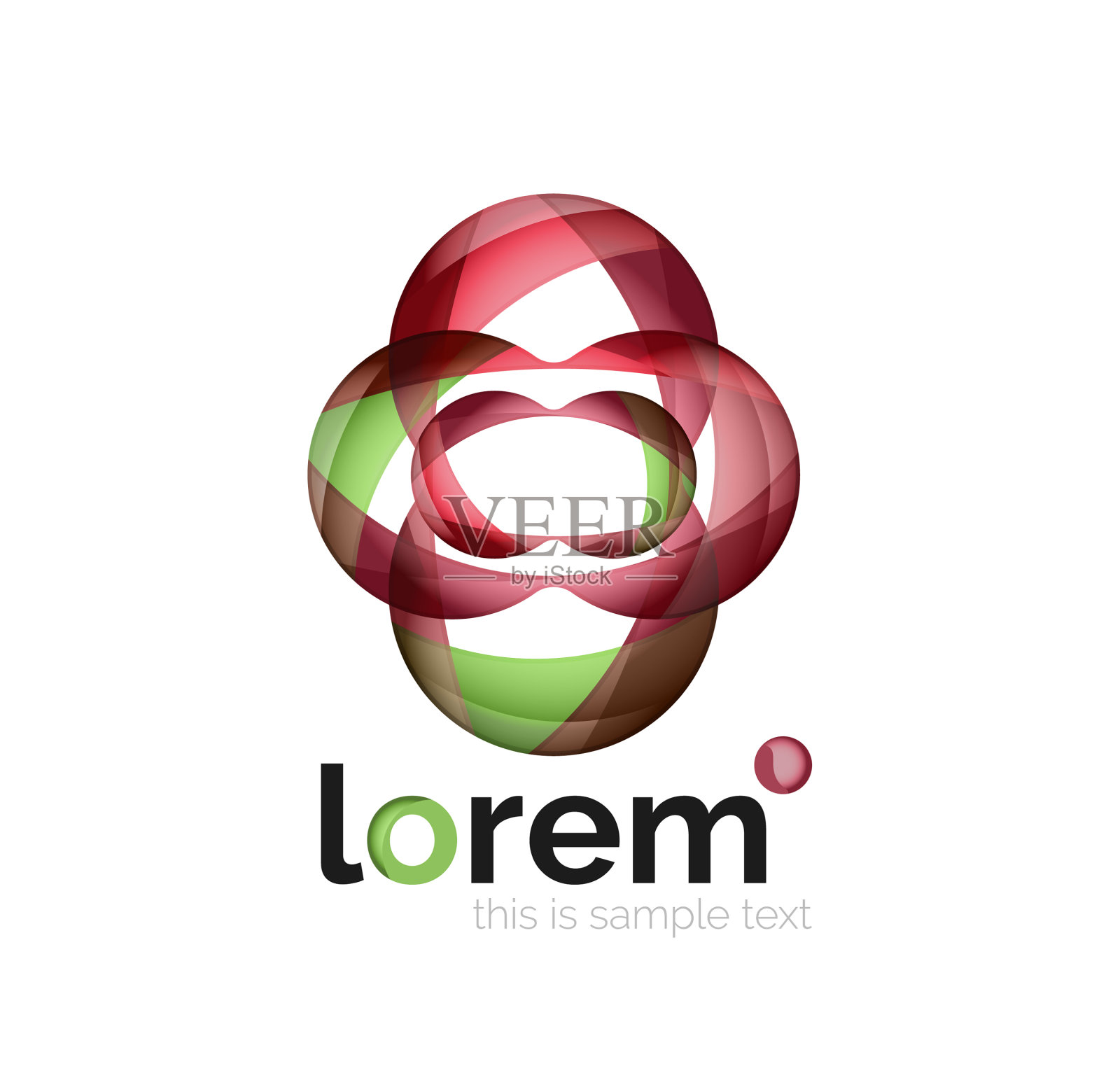 抽象的几何设计使logo流畅设计元素图片