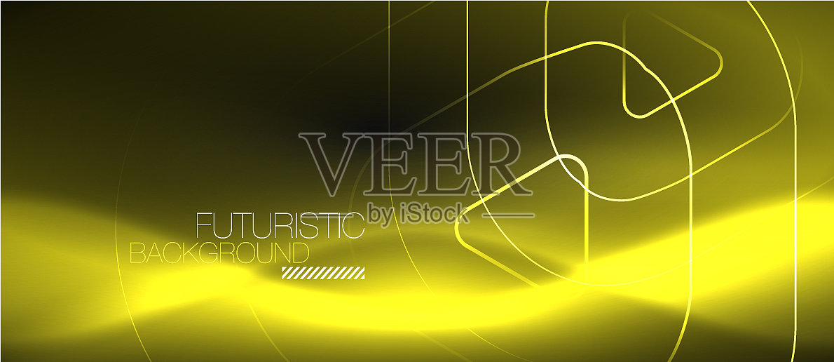 黑色抽象背景与霓虹灯颜色插画图片素材