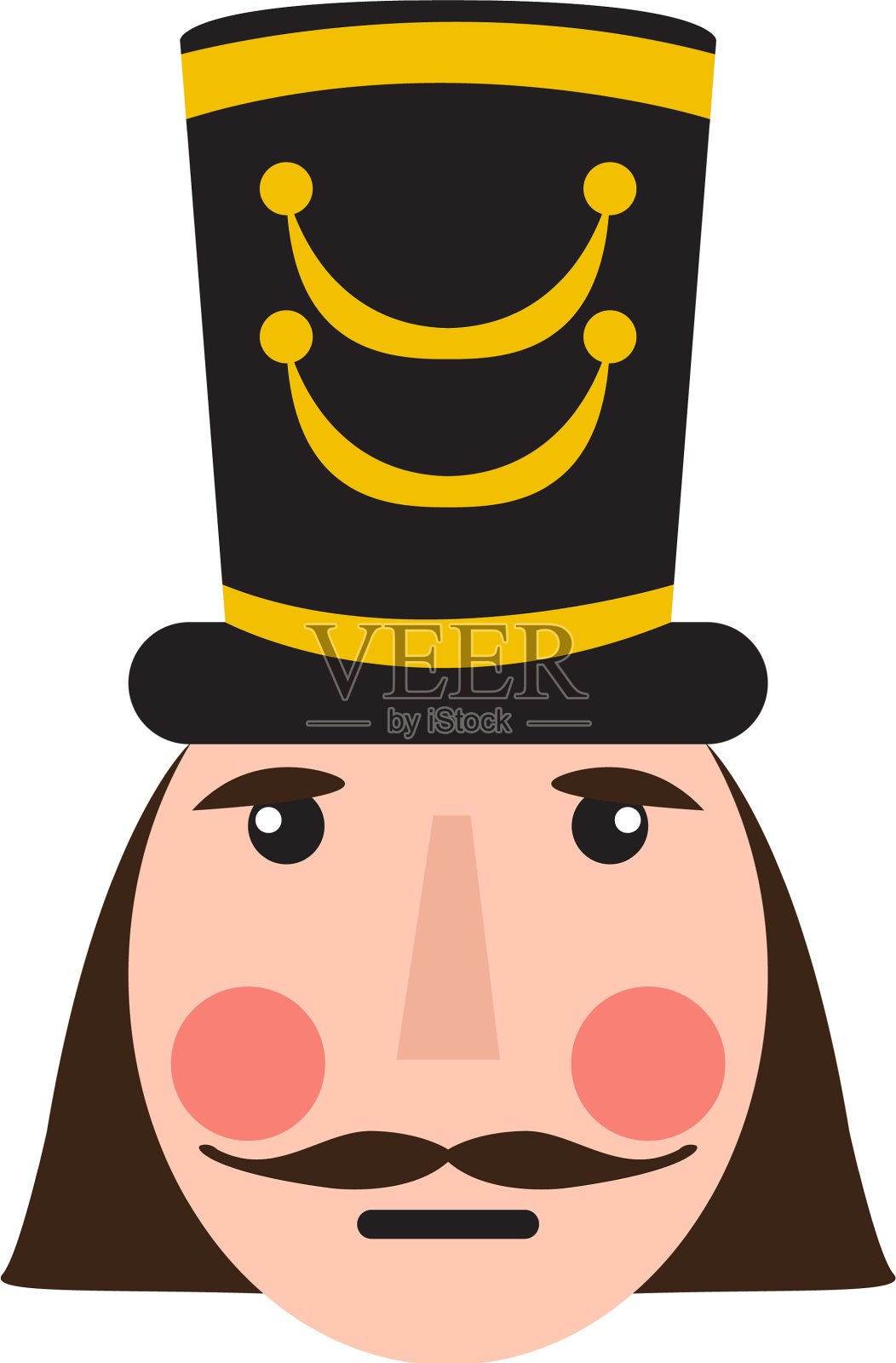 孤立可爱的胡桃夹子战士化身插画图片素材