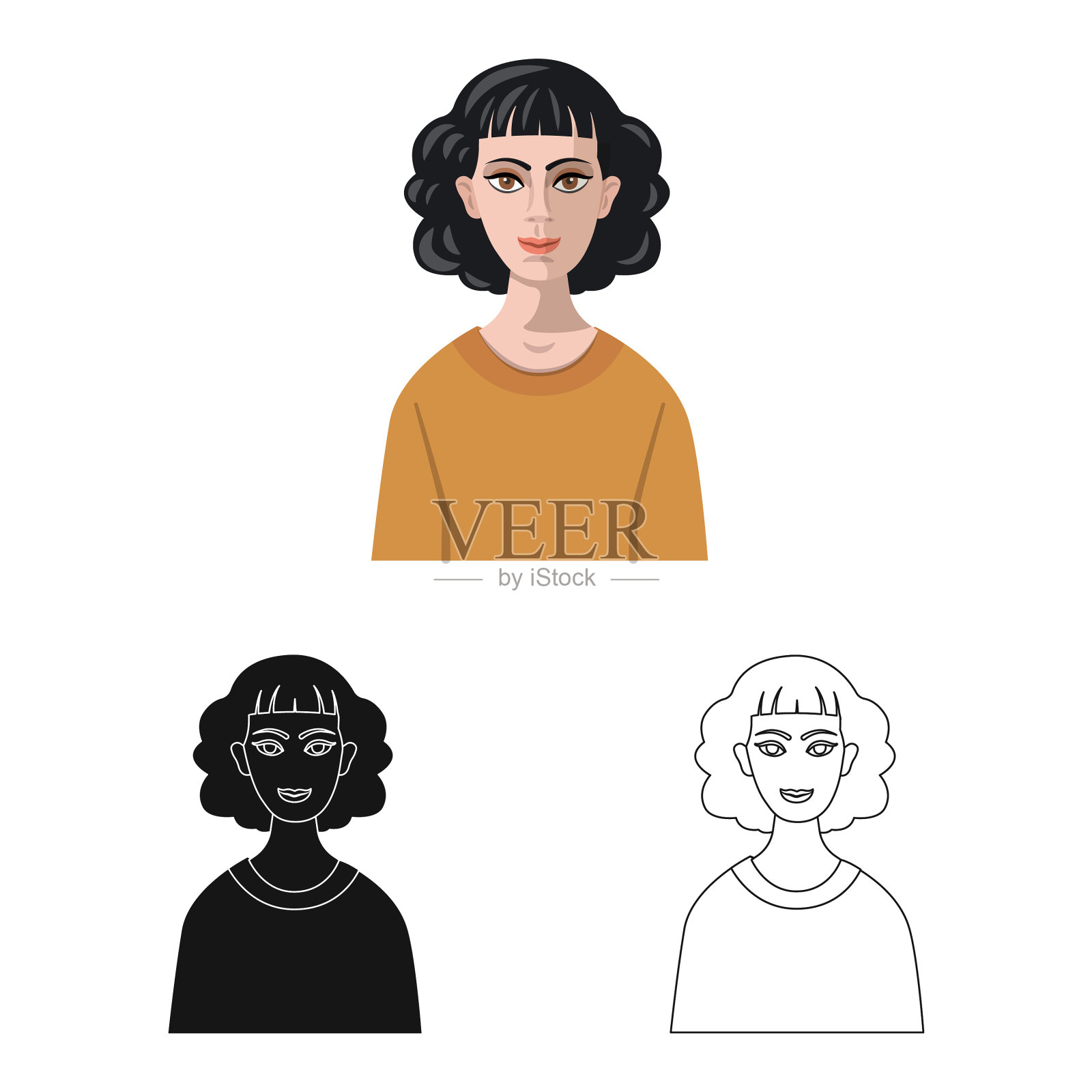 发型和职业插画图片素材