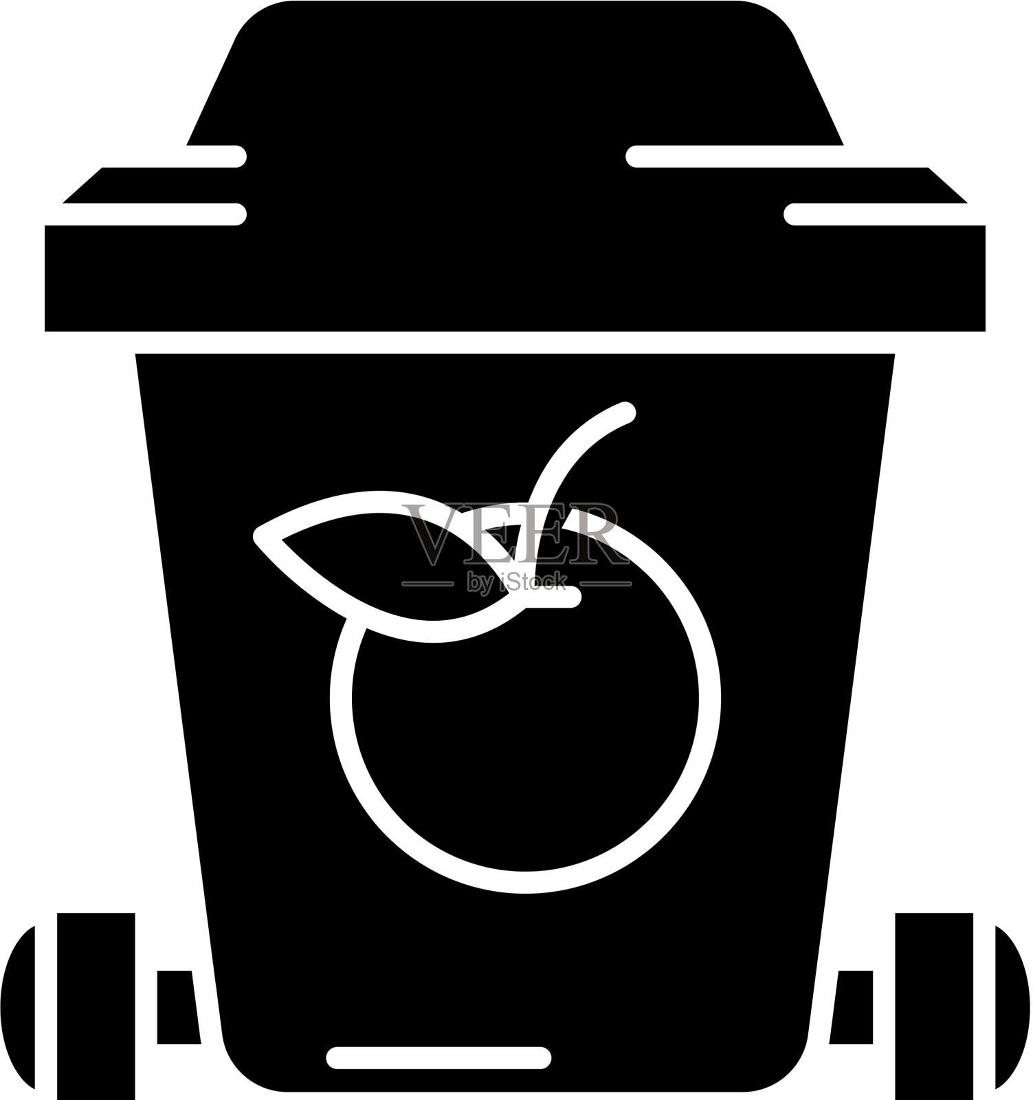 垃圾回收的黑色图标插画图片素材