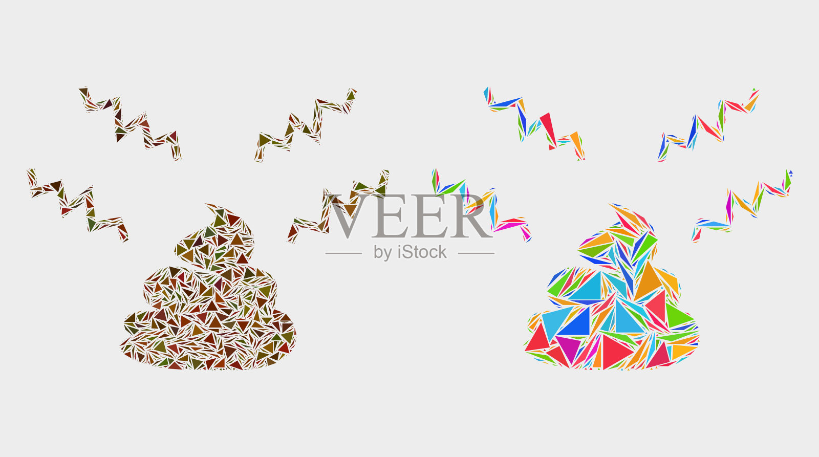 臭屎马赛克图标三角形物品插画图片素材