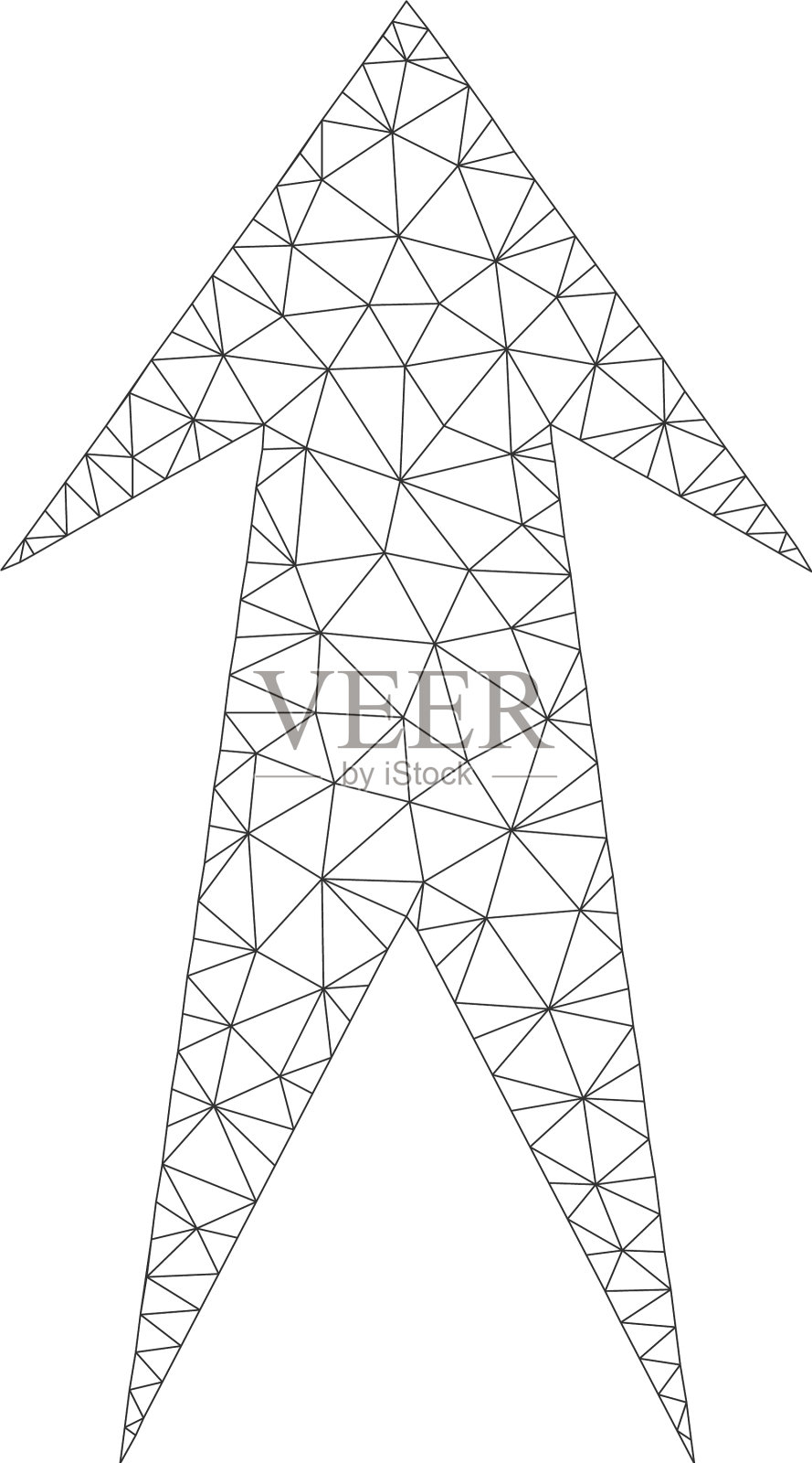 网格箭头向上图标插画图片素材