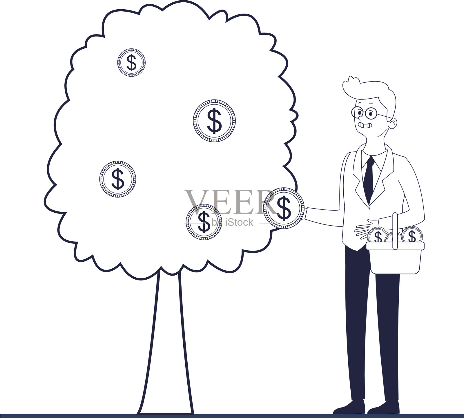 执行官商人卡通插画图片素材