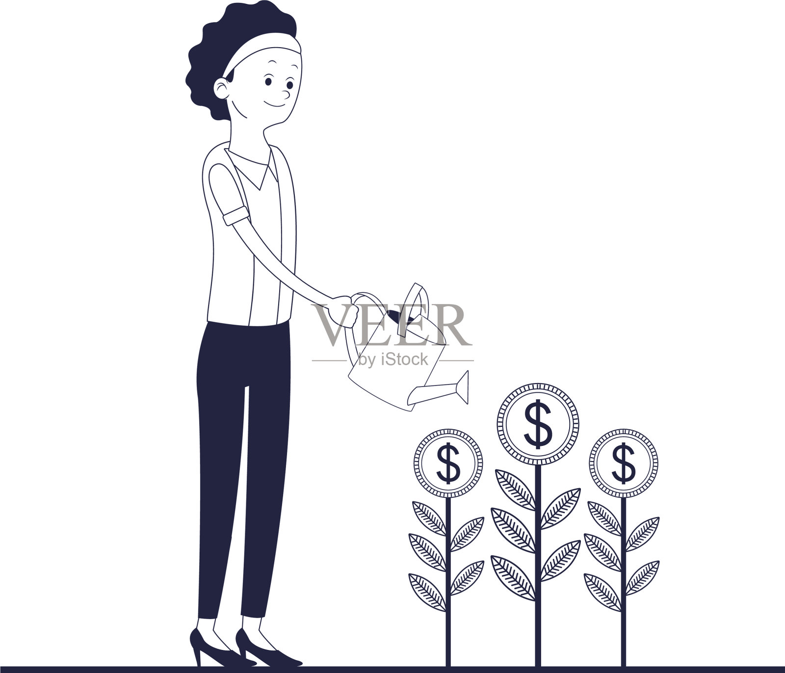 执行官商人卡通插画图片素材