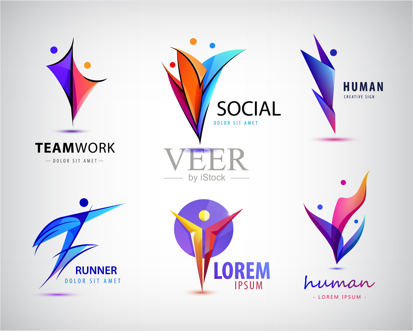 一套人的标志图标e图标素材