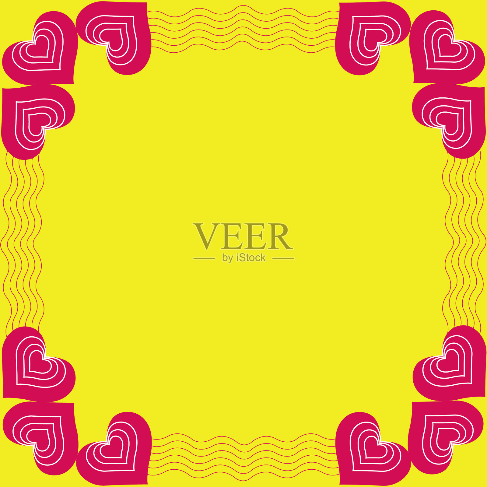 心形情人节背景框插画图片素材