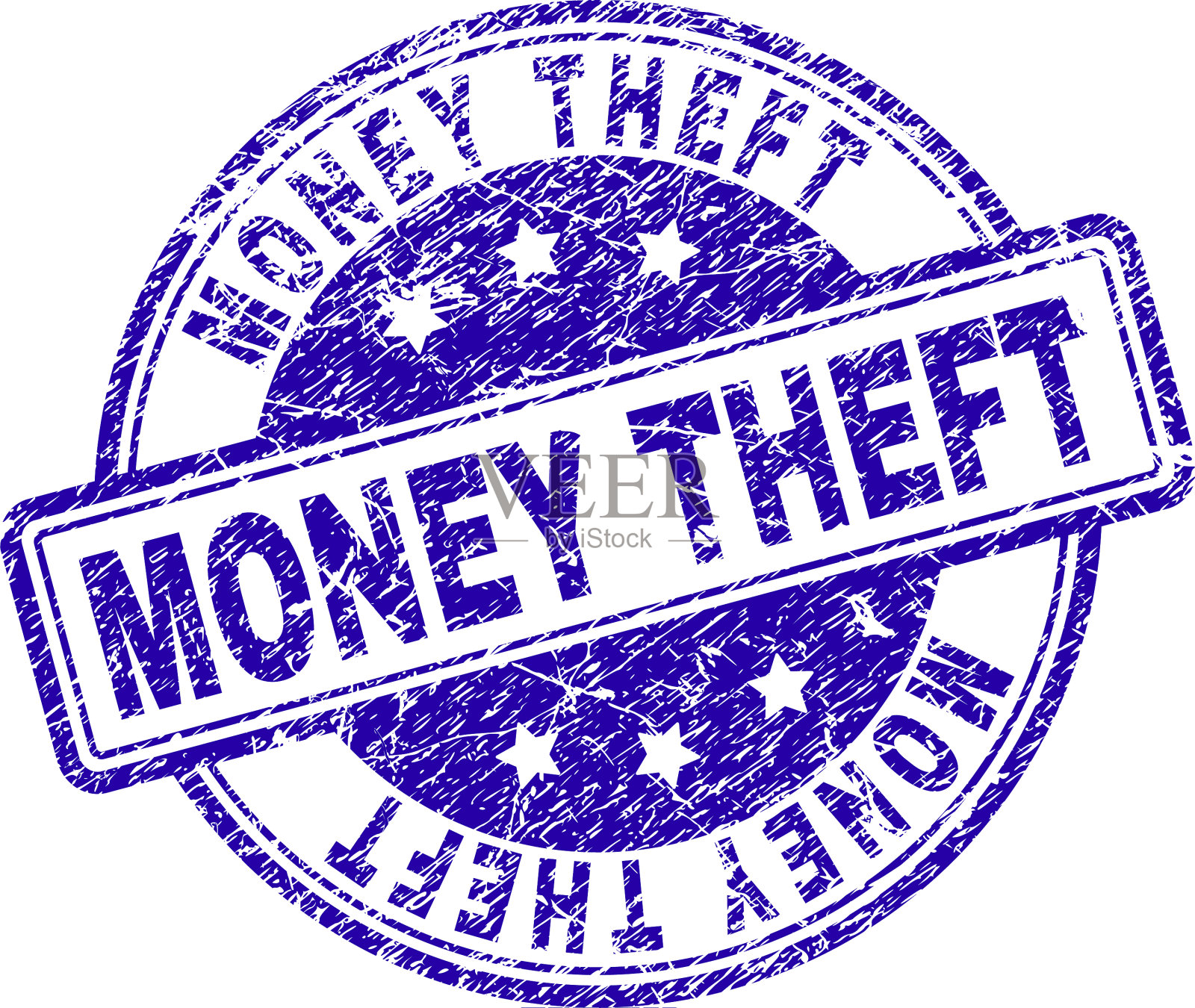 刮花纹钱盗窃印章插画图片素材