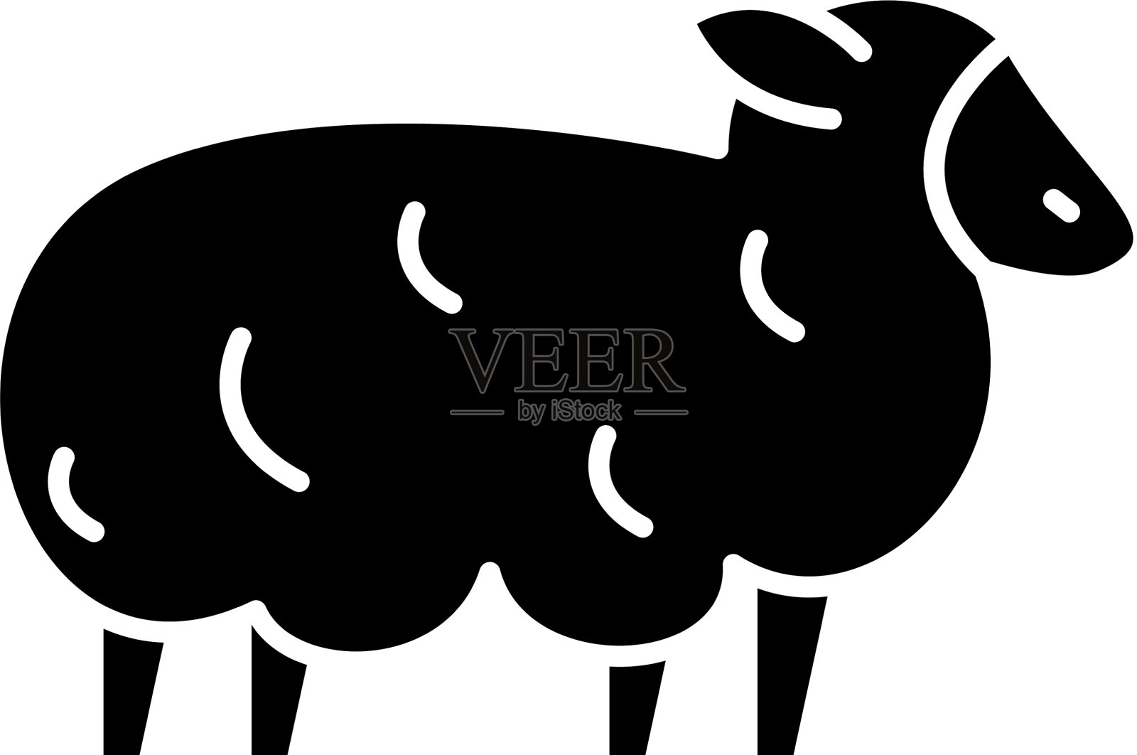 绵羊黑色图标标志孤立设计元素图片
