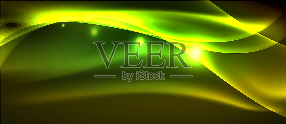 霓虹灯闪闪发光的光波线插画图片素材