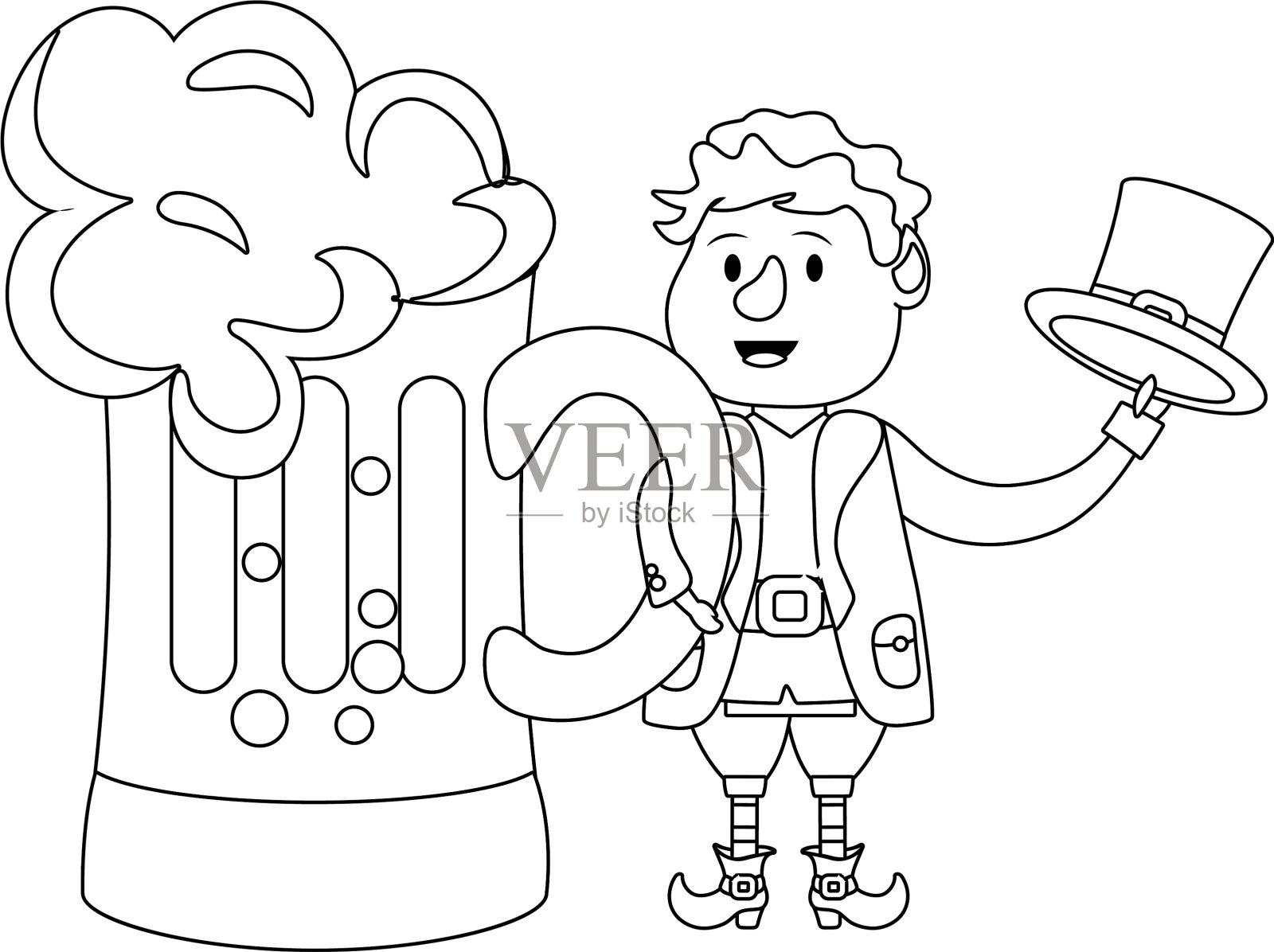 圣帕特里克节的小妖精设计元素图片