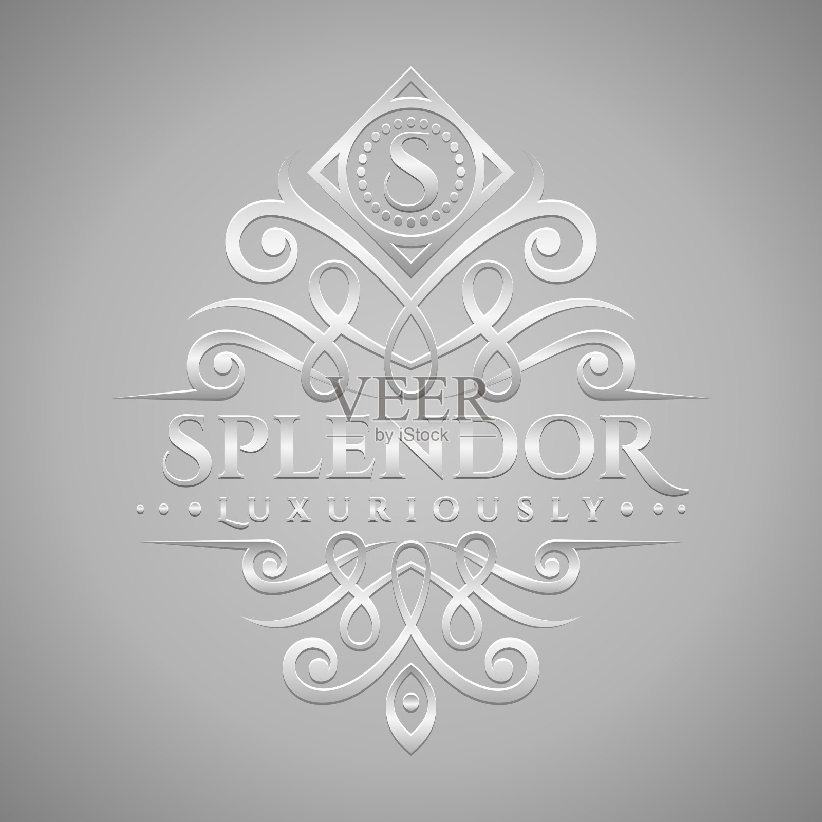 字母标志-经典豪华银插画图片素材