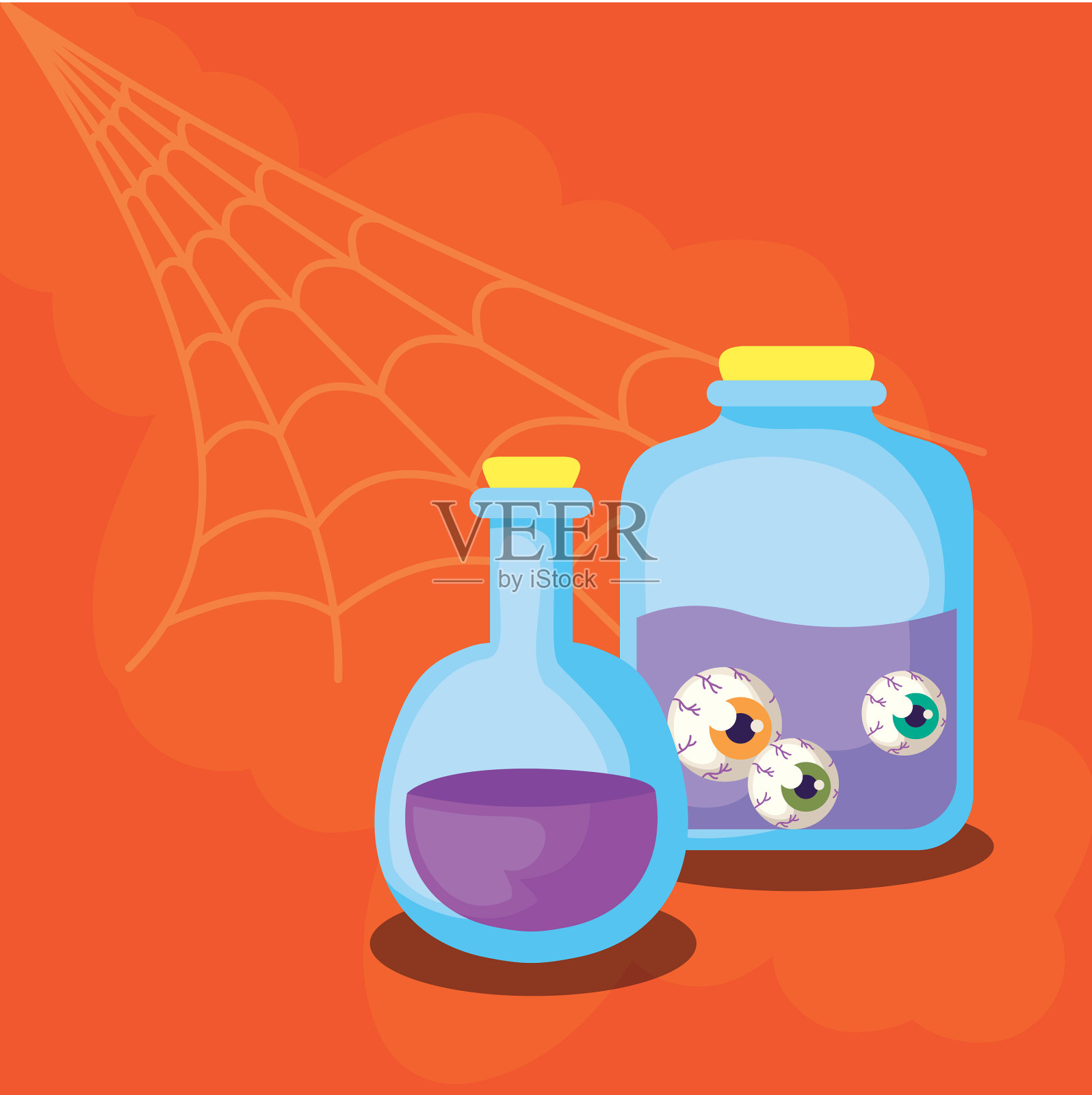 万圣节的魔药魔术场景插画图片素材