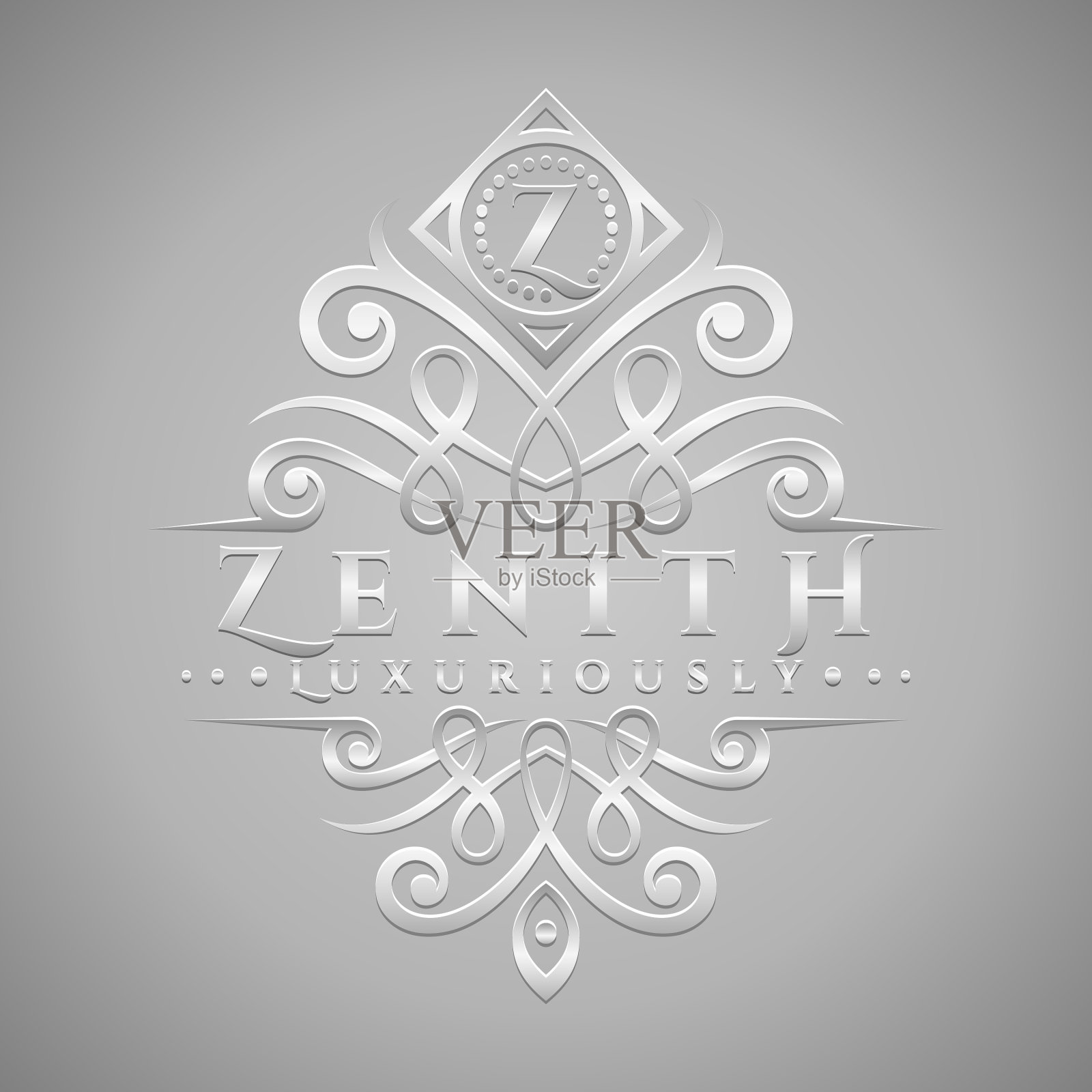 字母z标志-经典豪华银插画图片素材