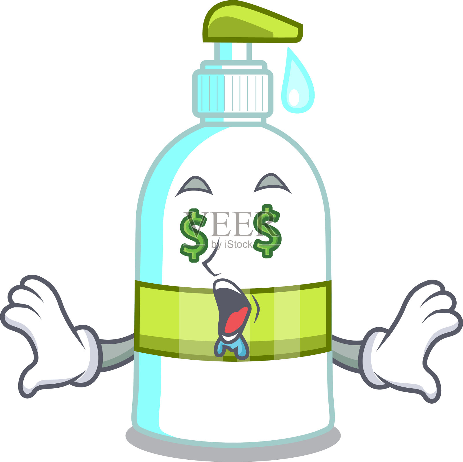 卡通造型的钱眼皂液设计元素图片