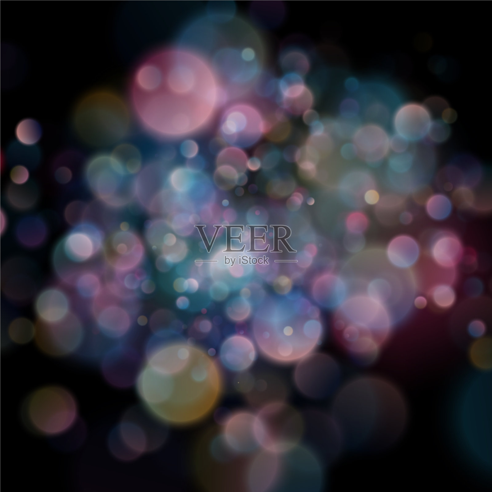 抽象散焦圆形色散在暗上插画图片素材