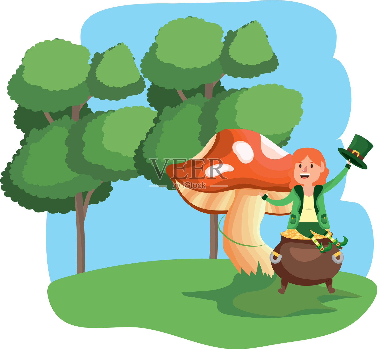 圣帕特里克日精灵设计元素图片