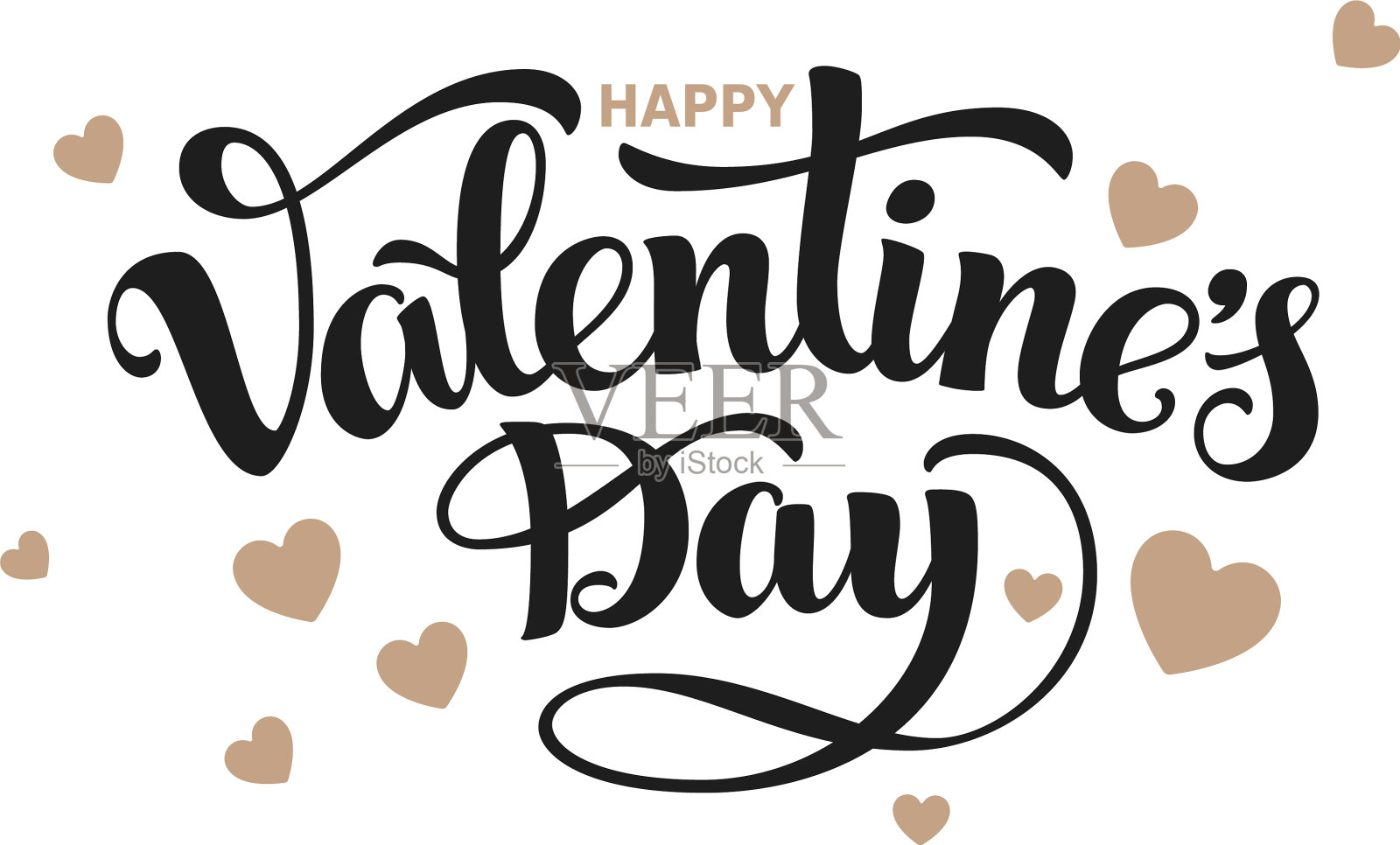 情人节手绘字母孤立上插画图片素材