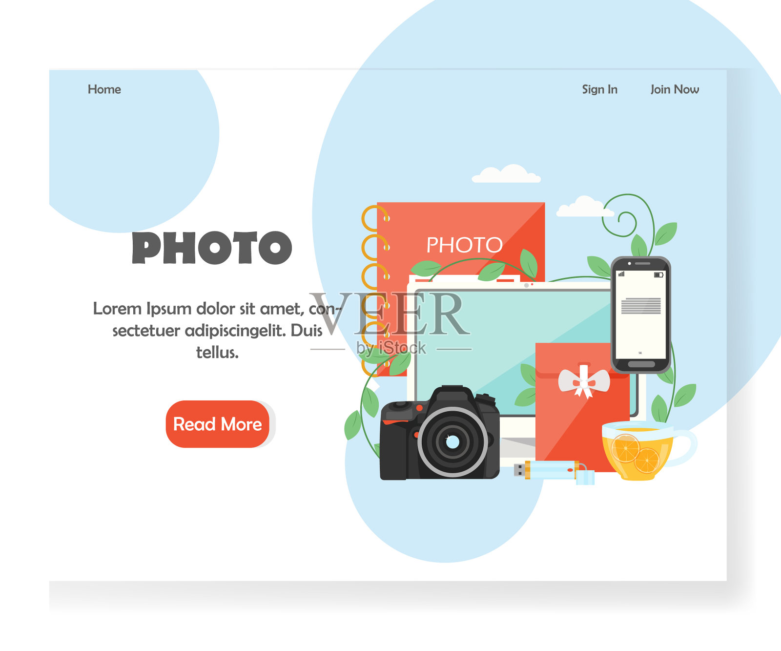 摄影网站登陆页设计设计模板素材