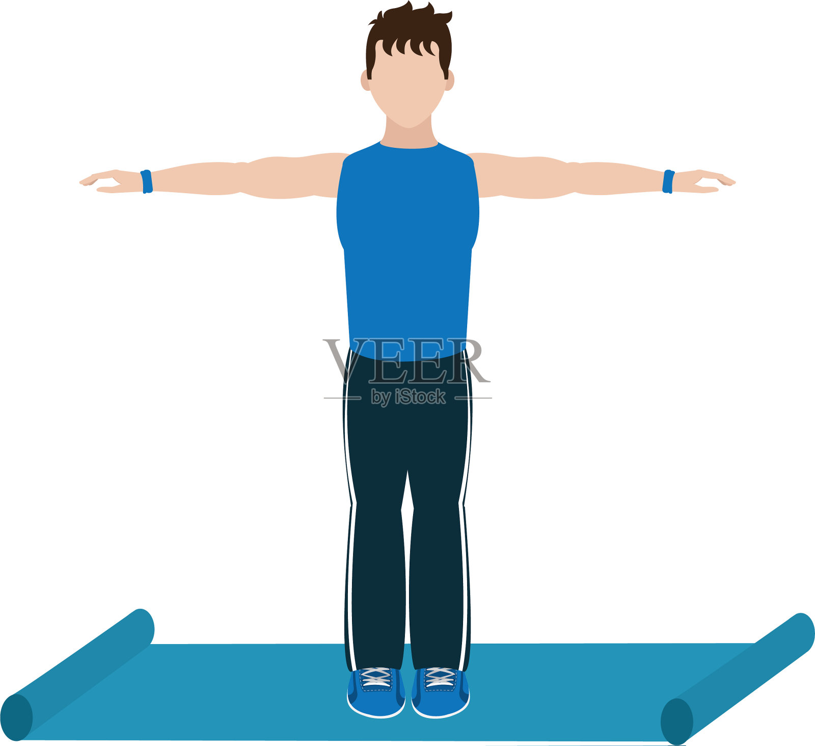 健美男子做运动设计元素图片