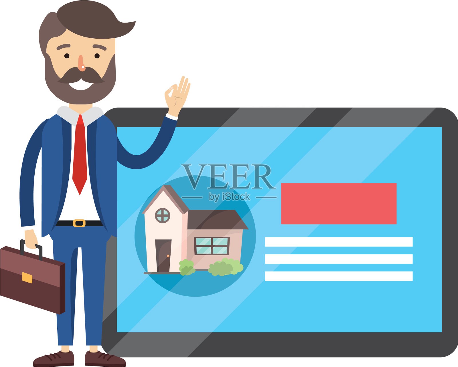 房地产经纪人卡通设计元素图片