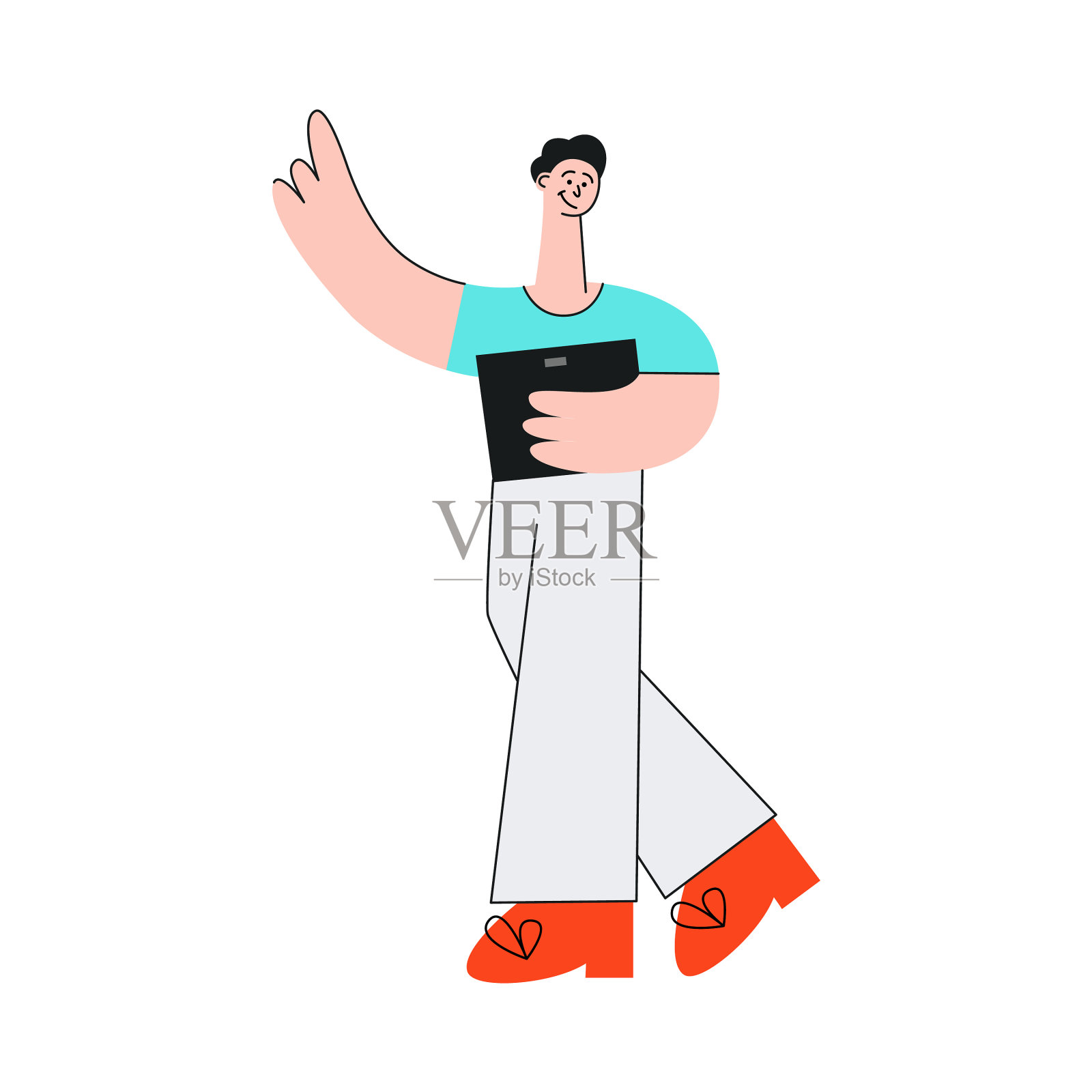 带着笔记本电脑的男人设计元素图片