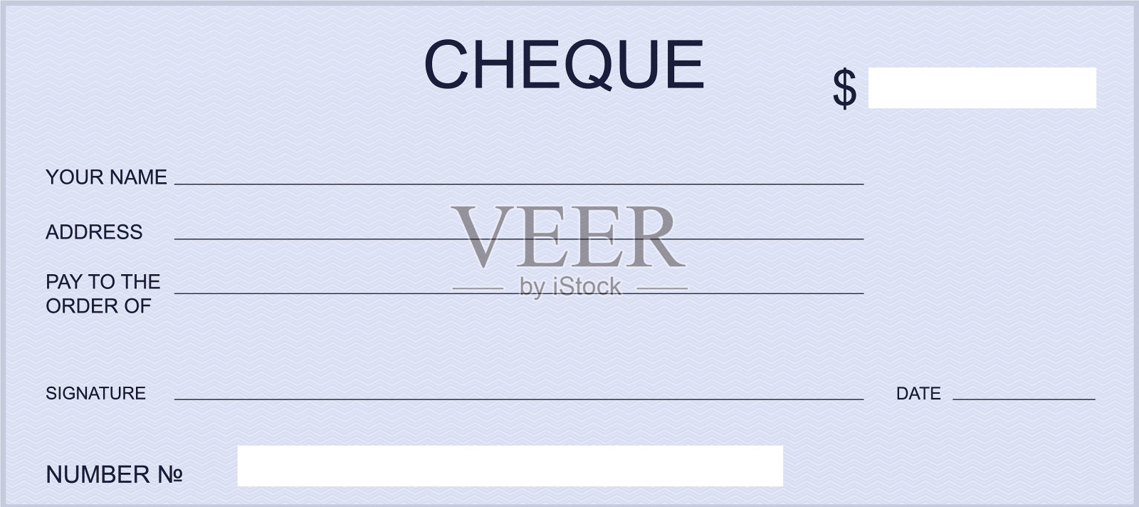 空白银行支票或礼券设计插画图片素材