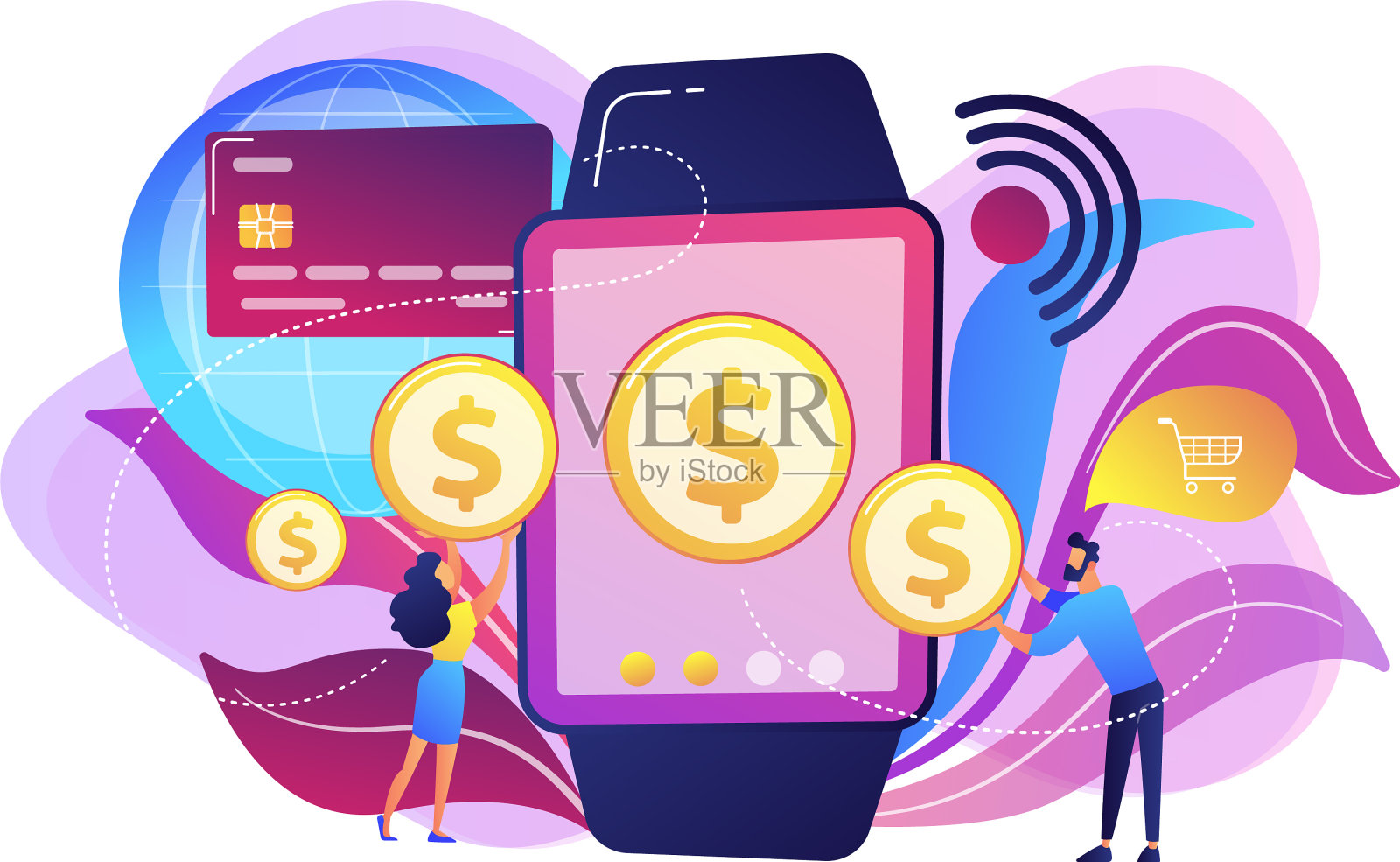 smartwatch支付概念设计元素图片