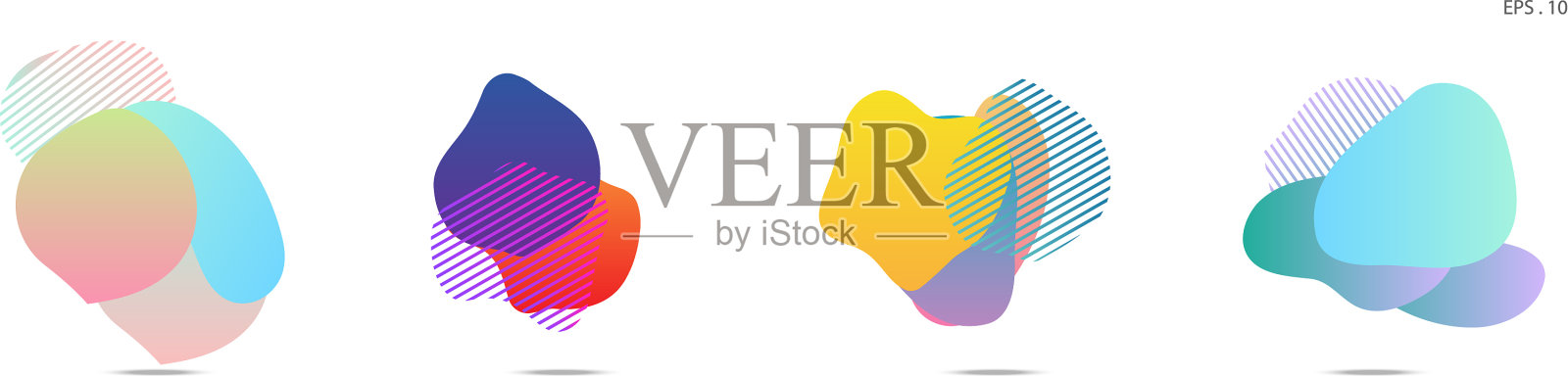 带有流动液体的梯度抽象条幅插画图片素材