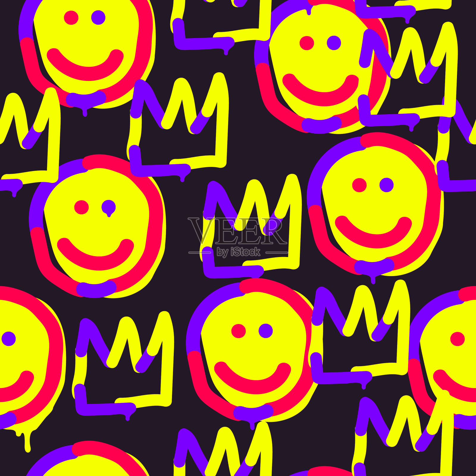 无缝图案时尚无尽独特插画图片素材