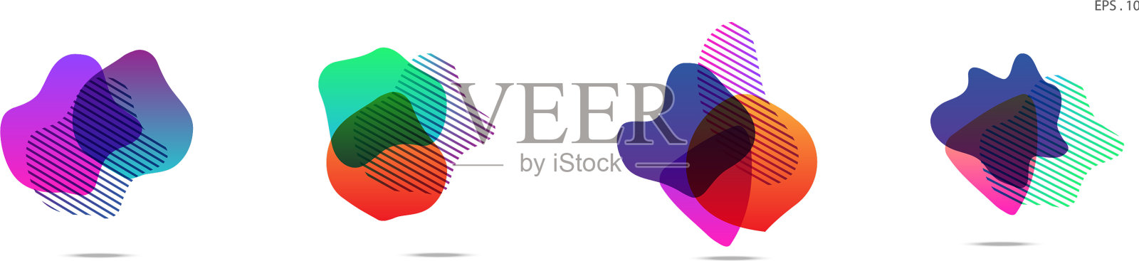 带有流动液体的梯度抽象条幅插画图片素材