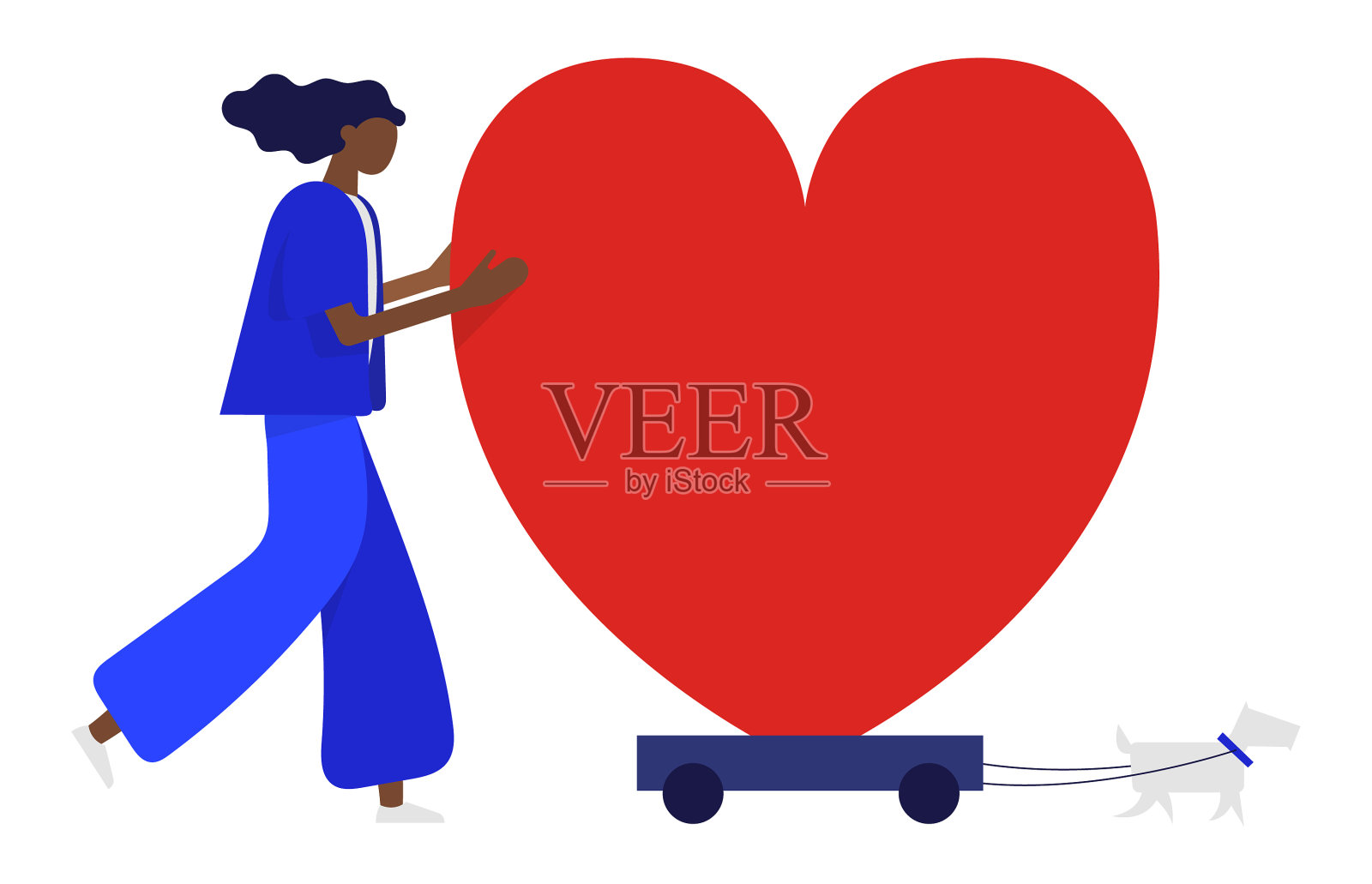 女人和她的狗都动了心了设计元素图片