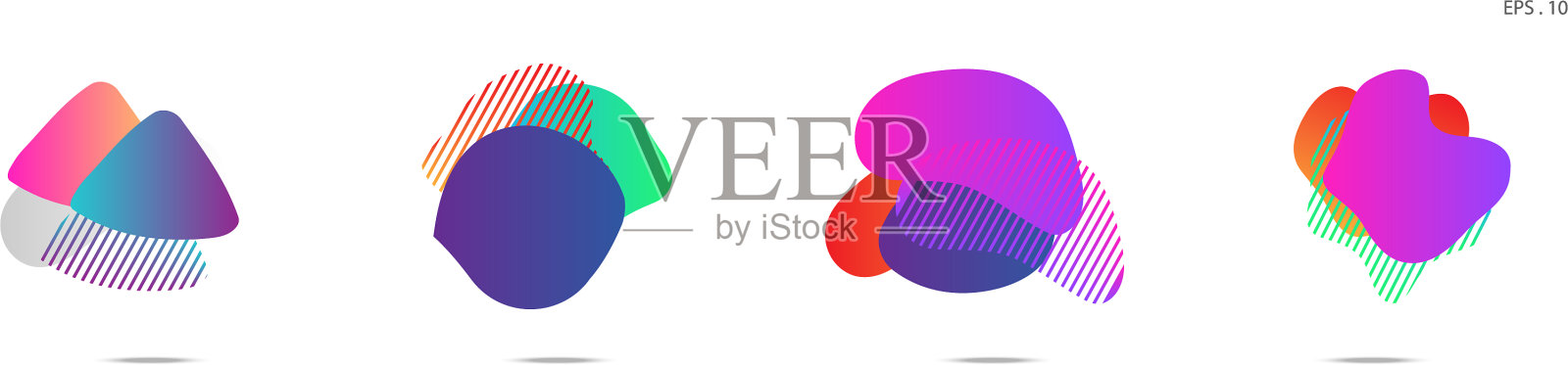 带有流动液体的梯度抽象条幅插画图片素材