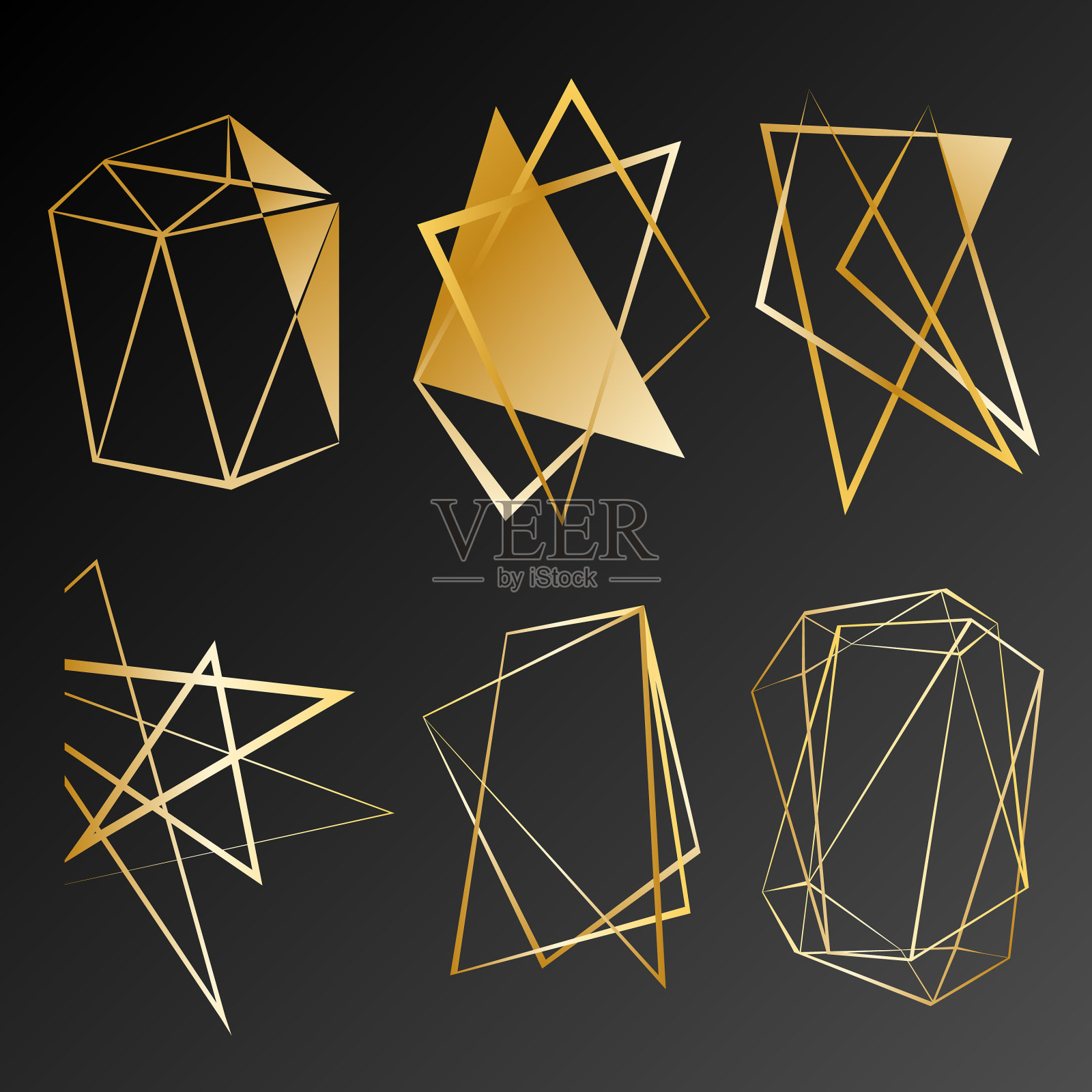 黄金梯度形状的横幅传单海报设计模板素材